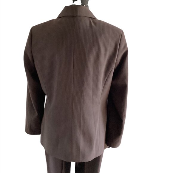 VINTAGE Bianca Washable 2-Piece Pant Suit in Pinstripe Fabric, Size 8, Black/red - Picture 4 of 12